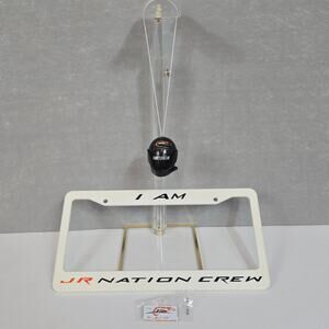 NASCAR Dale Jr #88 "JR Nation" 2006 License Plate Frame-Enameled Pin-Mini Helmet